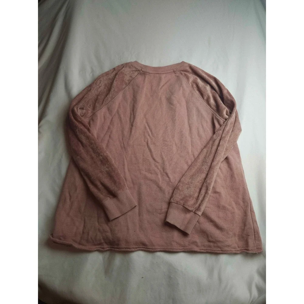 American Eagle Outfitters Mauve Pink Velour Sleeve Sweatshirt Womens Large